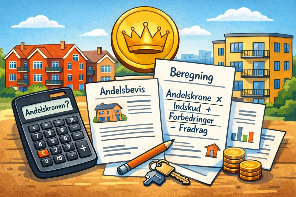 Hvad er andelskronen og hvordan beregner man den?