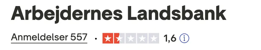 arbejdernes landsbank anmeldelser på trustpilot