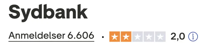 Sydbank anmeldelser på trustpilot