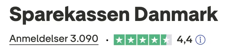 Sparekassen Danmark Trustpilotscore