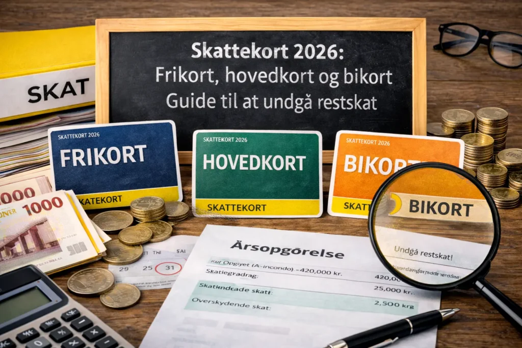 Skattekort, frikort, hovedkort, bikort - guide