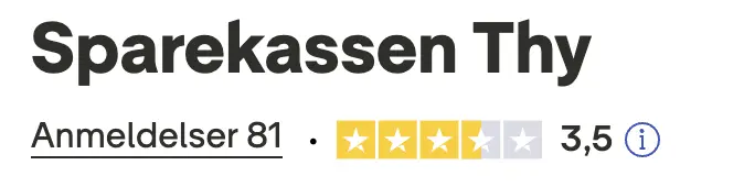 Sparekassen Thy Trustpilotscore